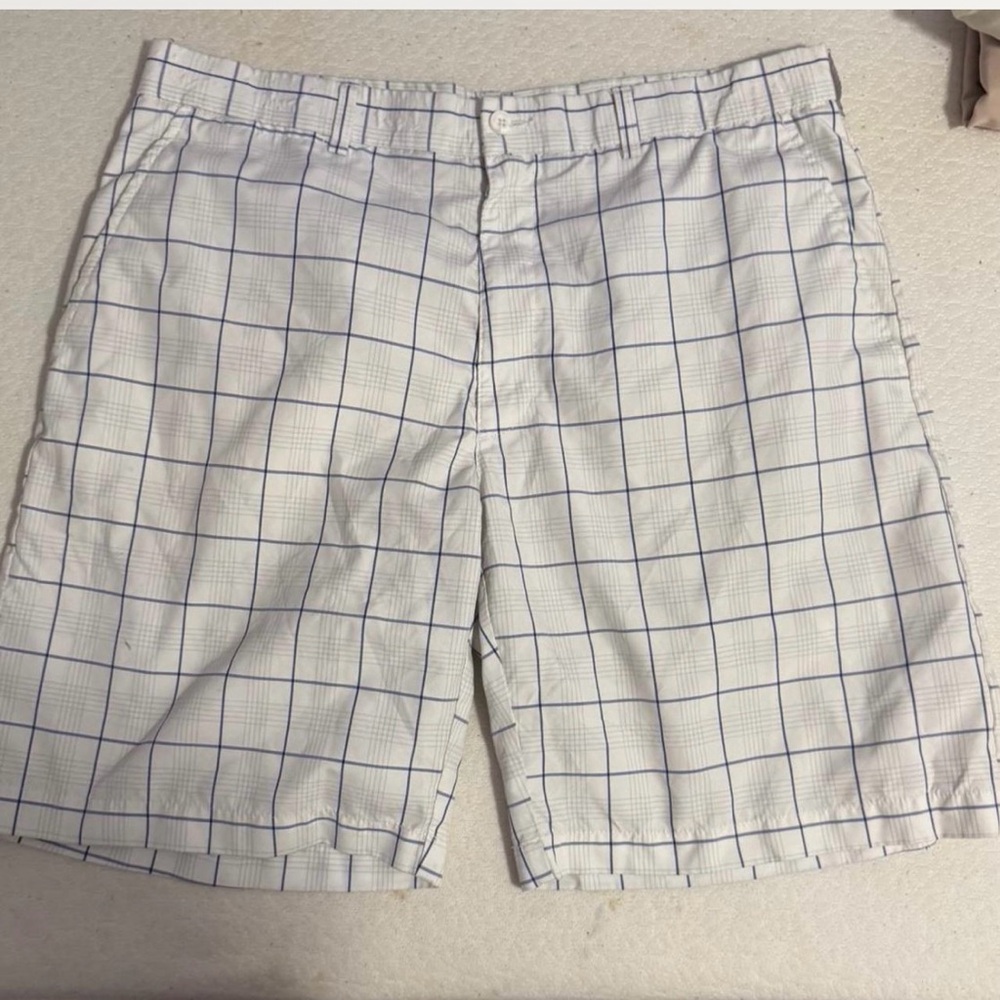 PGA Tour White and Blue Golf Shorts